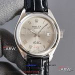 Copy Rolex Cellini CitIzen 8215  Leather Men's Watch 40mm 